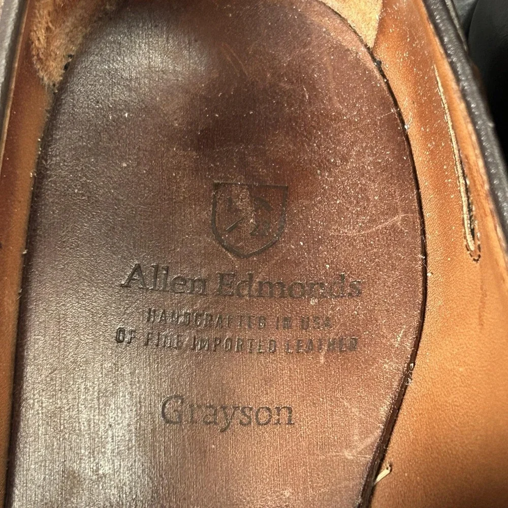 Allen Edmonds Grayson Loafer Shoes Mens Size 7.5 EE Brown Leather Tassel Dress